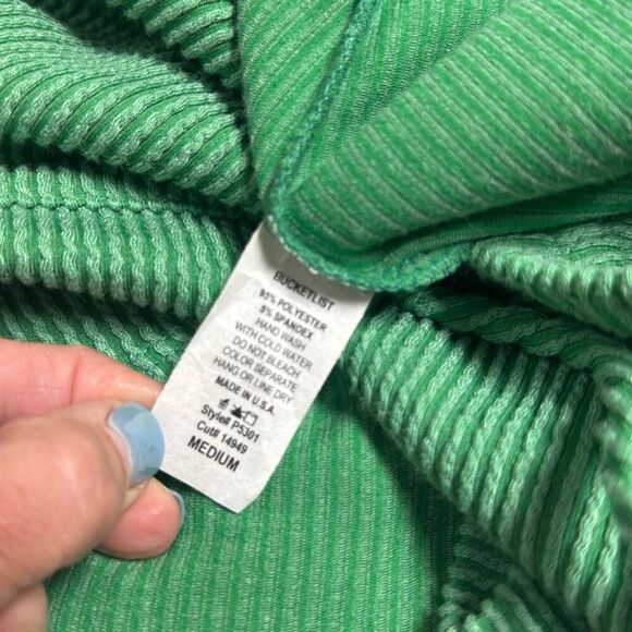 Bucket List Women’s Green Ribbed Drawstring Shorts Size Medium NEW - Picture 8 of 8